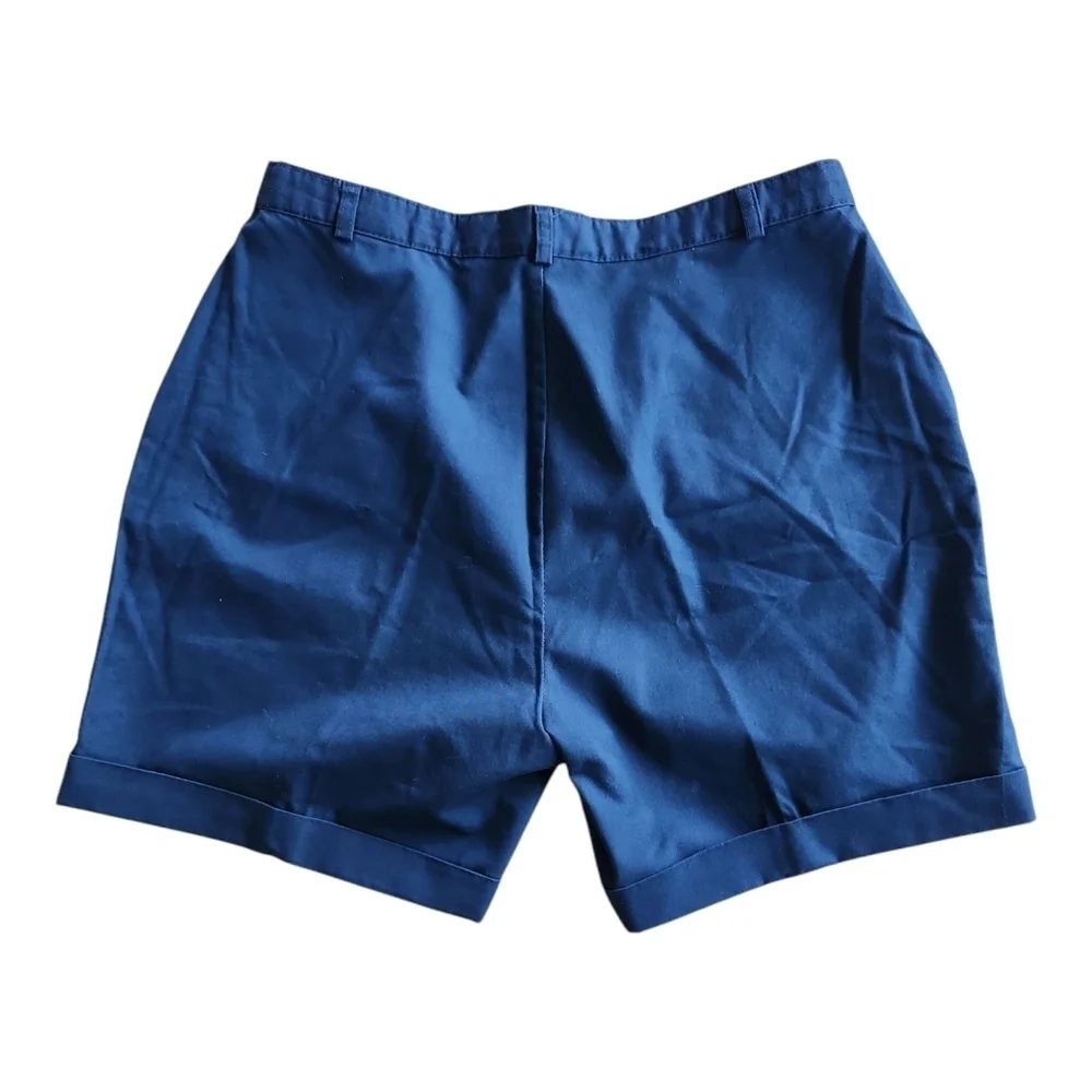 Vintage Lord Isaacs Blue Shorts Sz 16 Made USA Pleated High Waist